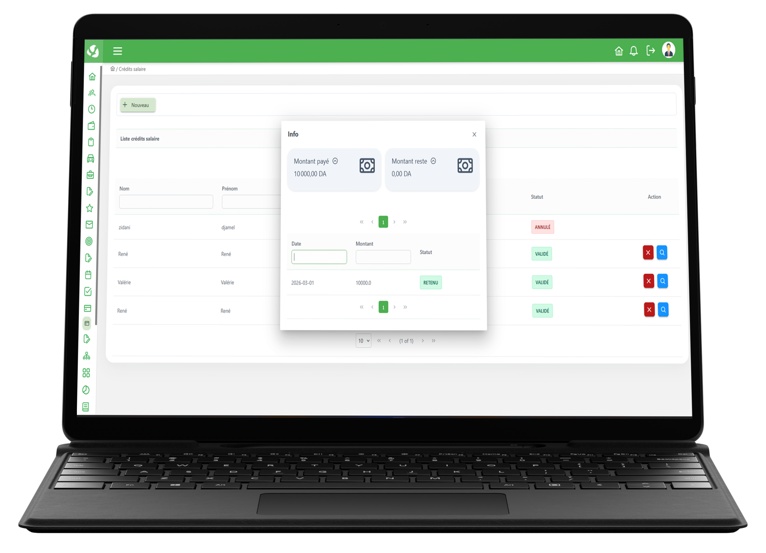 Gestion des Acomptes et Crédits Salaire PivotRH